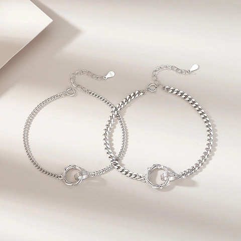 Mobius Dornen Verflochtene Ring Armband 925 Sterlingsilber Geometrischer Minimalistischer Schmuck Für Paare Männer Und Frauen