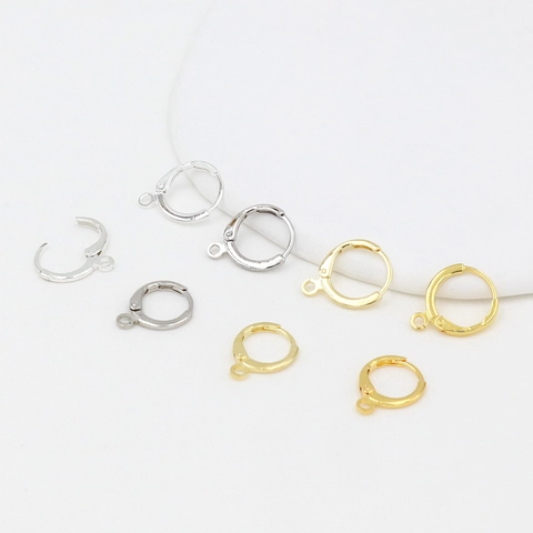 Round Lever Back Earring Hoops With Hanging Ring 18K Gold Plated Copper DIY Jewelry Findings Smooth Loop Buckles