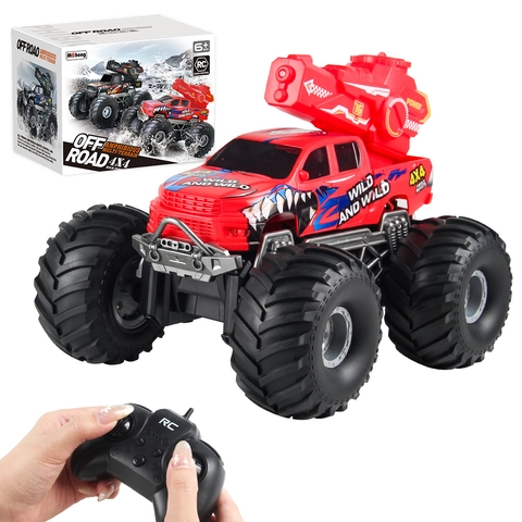 Camión Monstruo RC Anfibio Tiro De Agua Pickup 2.4G Inalámbrico 4WD Todoterreno Vehículo De Juguete Niños Varones