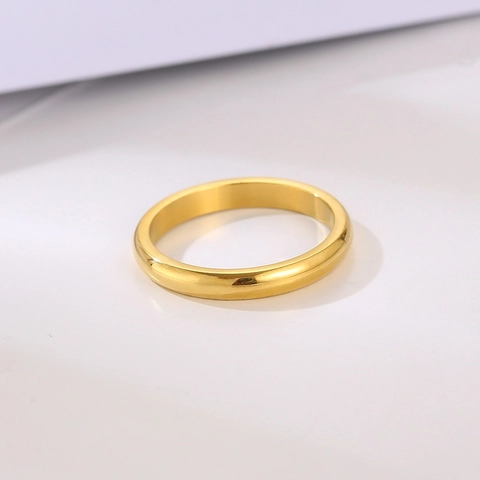 Anillo De Banda Minimalista Acero Inoxidable Pulido Joyería Clásica Unisex