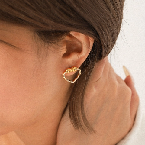 Orecchini A Cuore In Acciaio Inossidabile Per Donna Con Strass Design Nodo Simbolo Infinito Eleganti Gioielli Oro Argento
