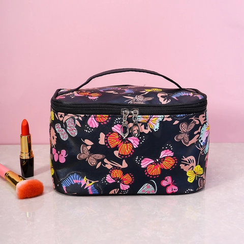 Borsa Per Trucco Grande Capacità Pelle PU Organizzatore Da Viaggio Impermeabile Stampato Farfalla Fiore Pinguino Custodia