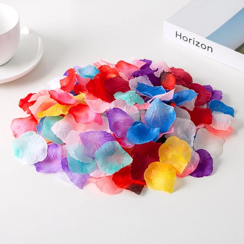 Artificial Rose Petals Satin Fabric Flower For Wedding Valentine Day Party Table Decoration Romantic Confetti