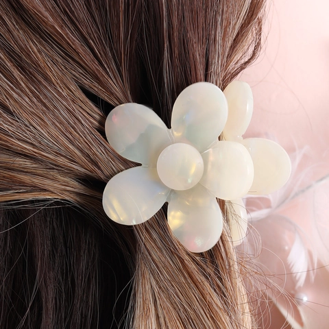 Pinza Per Capelli Fiore Acetato Floreale Shark Clip Strass Elegante Accessori Per Capelli Per Donne Stile Fata