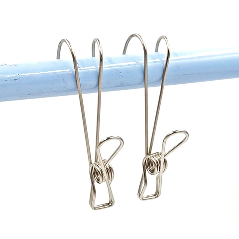 Pinces À Suspendre Polyvalentes En Acier Inoxydable Avec Crochets Pinces À Linge En Métal Durables Pour Organisation Maison