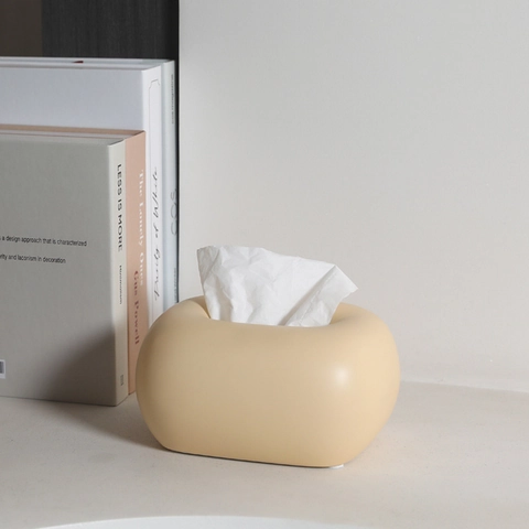 Boîte À Mouchoirs Décorative En Céramique Style Crème Moderne Minimaliste Design Guimauve Nœud Support Serviette Bureau