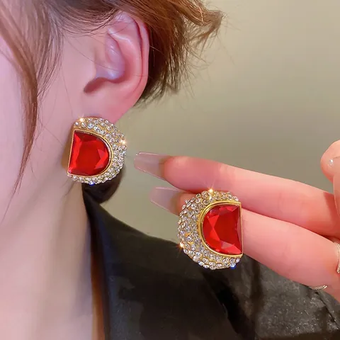 D-Vormige Oorknopjes Met Strass En 925 Sterling Zilveren Oorpijpje Franse Vintage Elegante Stijl Voor Dames