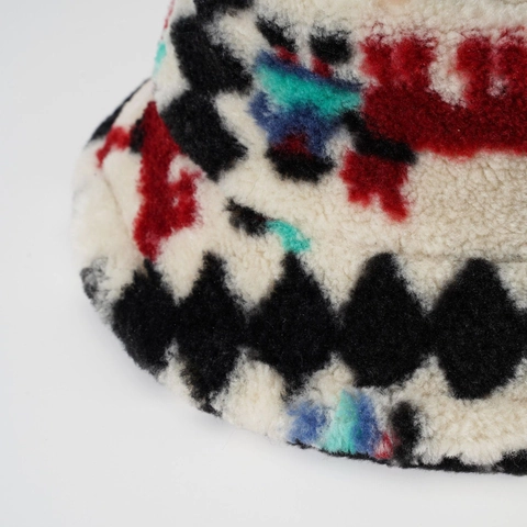Cappello Da Pescatore In Peluche Caldo Pile Ispessito Motivo Geometrico Inverno Autunno Outdoor Casual Per Donne Uomini