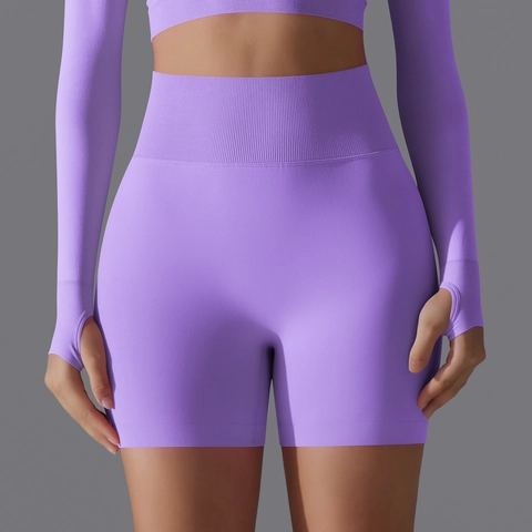 Seamless Yoga Shorts High Waist Tummy Control Scrunch Butt Lifting Nylon Spandex Gym Fitness Running Biker Shorts
