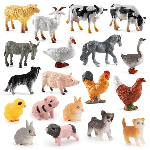 Miniature Simulation Farm Animal Models Set PVC Realistic Poultry Figures For Micro Landscape Education Toys Home Decor