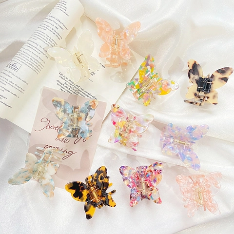 Molletta Per Capelli In Acetato Farfalla Fiore Geometrico Clip Per Capelli Presa Forte Stile Francese Accessori Per Capelli Donne Ragazze
