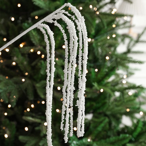 Decorazione Albero Di Natale Perla Artificial Bianca Ramo Perline Steli Artificiali Decorazione Festiva Invernale
