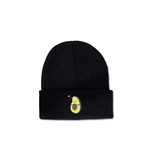 Avocado Embroidery Beanie Hat Acrylic Warm Cuffed Winter Knit Cap For Women Men Fashion Simple Casual