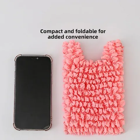 Bolsa De Compras Textura Popcorn Elástica Extensible Bolso De Mano Patrón Burbuja Plegable Gran Capacidad Portátil