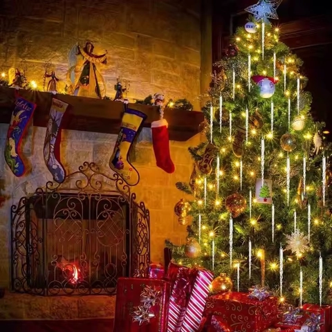Acryl Kunststoff Weihnachtsbaum Eiszapfen Anhänger Klarer Spiral Gedrehter Eis Anhänger Festliche Feiertage Haus Deko