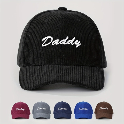 Gorra De Béisbol De Pana Retro Bordada Daddy Ajustable Visera Curvada Sombrero De Sol Al Aire Libre Unisex