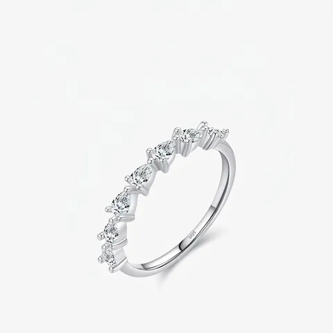 925 Sterling Silber Ring Mit Birnenförmigem Wassertropfen Zirkon Minimalistischer Eleganter Stapelbarer Fingerring Für Damen