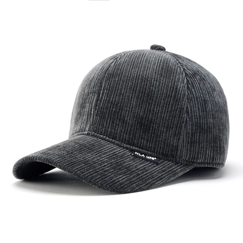 Corduroy Baseball Cap Thickened Warm Winter Hat Adjustable Solid Color Outdoor For Men
