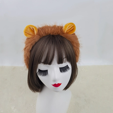 Kids Lion Ears Headband Animal Costume Accessories Plush Tail Nose Mask Bow Tie Tutu Skirt Halloween Cosplay Dress Up