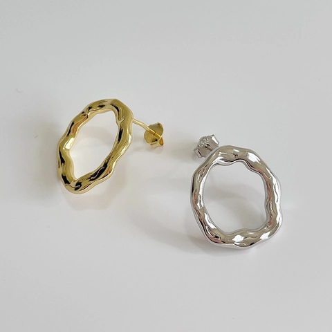 Orecchini A Lobo Con Texture Lavica Irregolare Argento Sterling 925 Minimalista Organico Geometrico Gioielli Donna