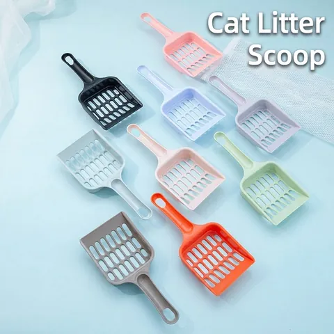 Pelle À Litière Pour Chat Long Manche Plastique Ramasse Crotte Filtre À Mailles Fines Outil De Tamisage Avec Trou De Suspension