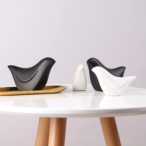 Figurilla Pájaro Cerámica Minimalista Estatua Pájaro Abstracto Nórdico Decoración Hogar Sala Estar Ornamento Escritorio Arte