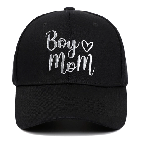 Gorra De Béisbol Bordada Boy Mom Algodón Ajustable Protección Solar Sombrero Deportivo Al Aire Libre Para Mujeres