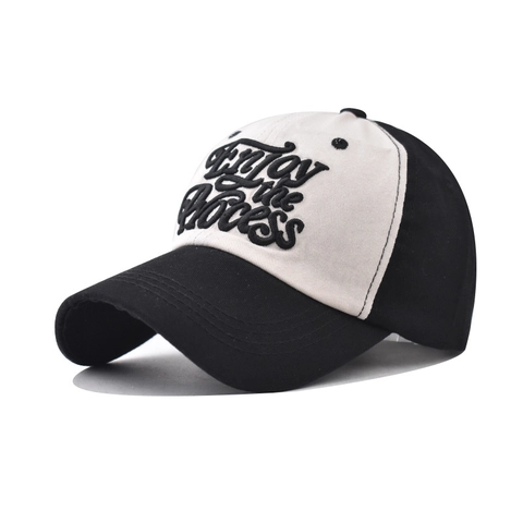 Casquette De Baseball En Coton Broderie 3D Enjoy The Process Color Block Ajustable Protection Solaire Unisexe Chapeau
