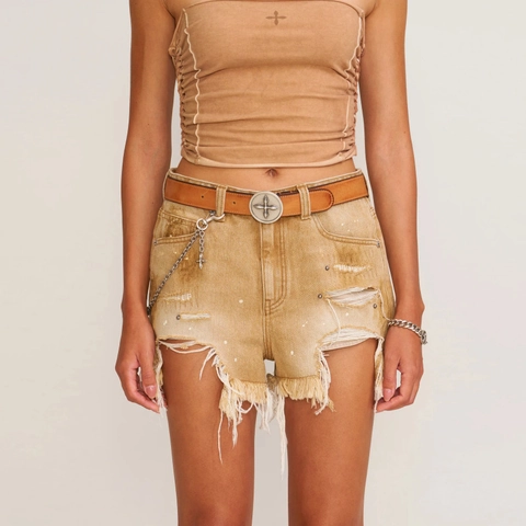 Pantaloncini Di Jeans Strappati Da Donna Cotone Lavaggio Vintage Orlo A Taglio Vivo Retro Streetwear Y2K