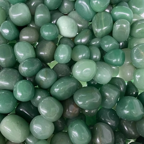 Natürliche Grüne Aventurin Trommelsteine Polierte Kieselsteine Für Aquarienlandschaft Und Topfpflanzendekoration Glatt