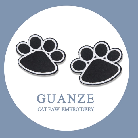Cute Cat Paw Embroidery Patches Iron On Cartoon Fabric Appliques For DIY Clothes Bags Phone Case Decoration