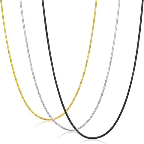 Minimalist Stainless Steel Snake Chain Necklace Gold Plated Clavicle Chain For Women Elegant Jewelry