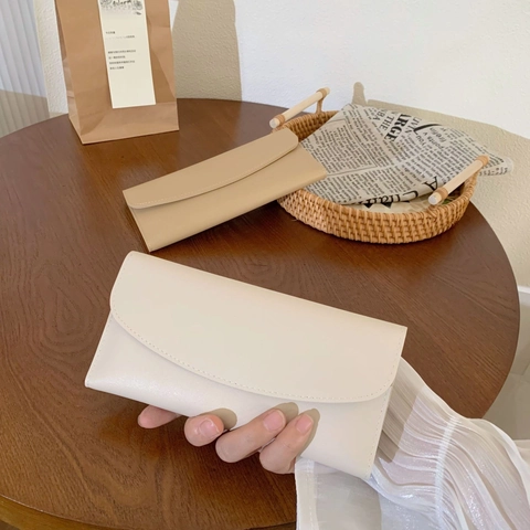 Damen Geldbörse Lang PU Leder Große Kapazität Kartenhalter Umschlag Clutch Tasche Minimalistisch Stilvoll Täglich