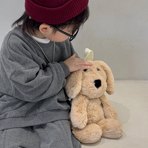 Cute Plush Puppy Backpack Cartoon Animal Toddler Schoolbag Soft Toy Polyester Lining Rucksack For Girls Boys