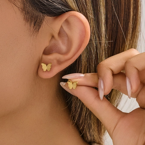 Edelstahl Knorpel Ohrstecker Minimalistisch Geometrisch Schmetterling Herz Katze Löwenzahn Laser Geschnitten Schmuck Damen