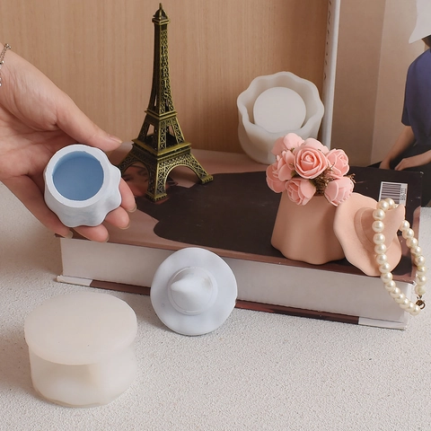 Wizard Hat Ghost Storage Jar Silicone Mold DIY Halloween Candle Holder Resin Gypsum Casting Craft Decor