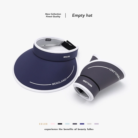 Women UV Protection Sun Visor Hat Wide Brim Foldable Ice Silk Empty Top Hat For Outdoor Travel Beach Summer Letter Print