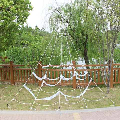 Halloween Giant Plush Spider Prop Voice Activated Glowing Vibrating Scary Spider Decoration With Large White Spider Web