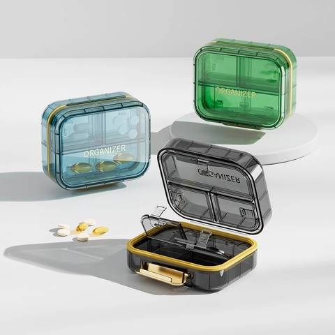 Organizzatore Di Pillole Settimanale Scatola Per Medicinali Portatile Resistente All'umidità Custodia In Plastica