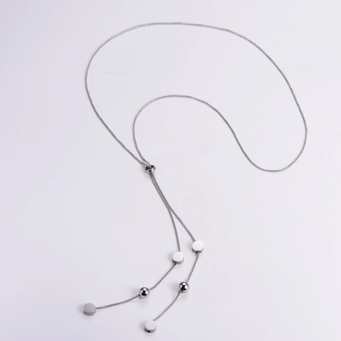 Collana Nappa A Forma Di Y Regolabile Acciaio Inossidabile 316L Fascino Perla Tonda Catena A Scatola Gioielli Minimalisti