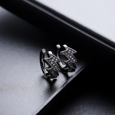 Lightning Shape Ear Cuff Brass Cubic Zirconia Non Piercing Individual Hip Hop Trendy Jewelry For Men Women
