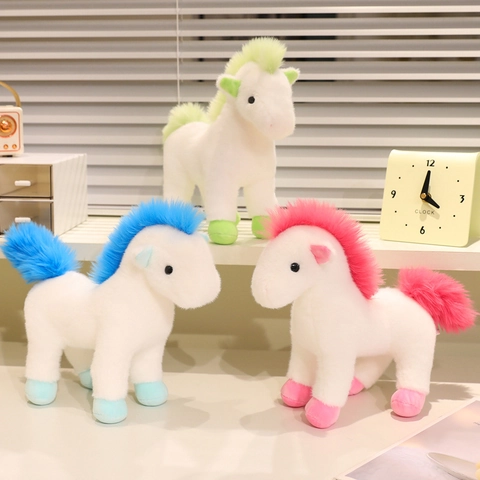Simpatico Morbido Cavallo Peluche Animale Di Peluche Criniera Coda Colorata Imbottitura Cotone PP Arredo Casa Regalo Compleanno Bambini
