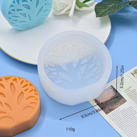 Tree Of Life Silicone Mold For DIY Handmade Candle Soap Plaster Cake Decoration Round Relief Pattern