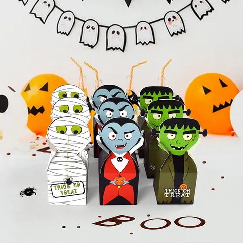 Κουτί Ζαχαρωτών Halloween Σχήμα Βαμπίρ Μούμια Φρανκενστάιν Χάρτινο Κουτί Δώρου για Πάρτι