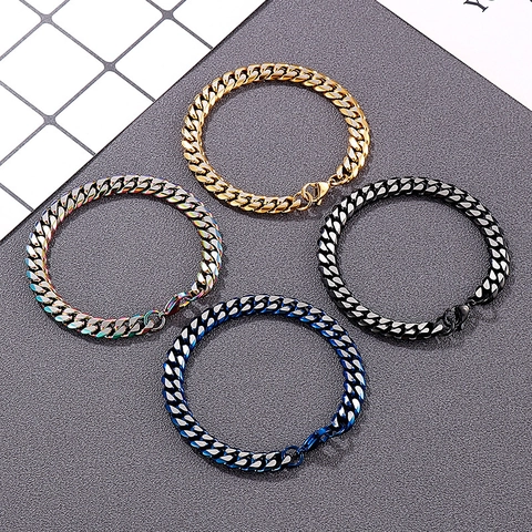 Collar Y Pulsera De Cadena Cuban Link Hip Hop De Acero Inoxidable Joyería Streetwear Para Hombres Mujeres