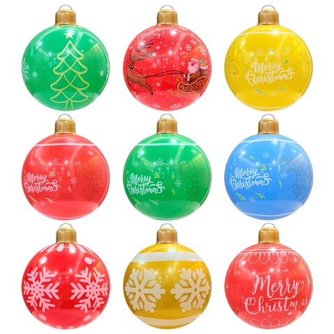 Adorno De Bola De Navidad Inflable PVC Decoración Exterior De Jardín Grande Colgante Festivo Para Fiesta De Vacaciones