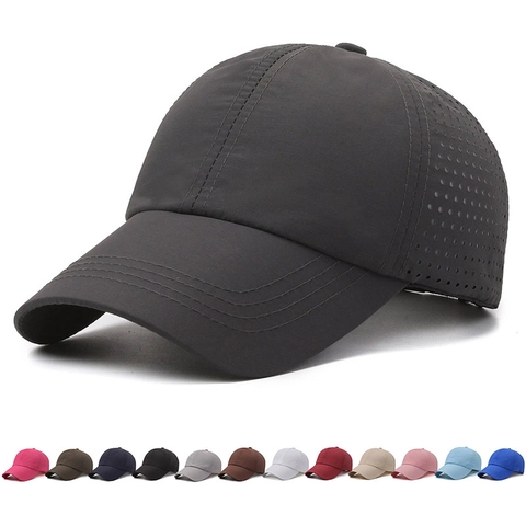 Berretto da Baseball ad Asciugatura Rapida Design Traspirante Tagliato al Laser Cappello da Sole Outdoor Regolabile Unisex
