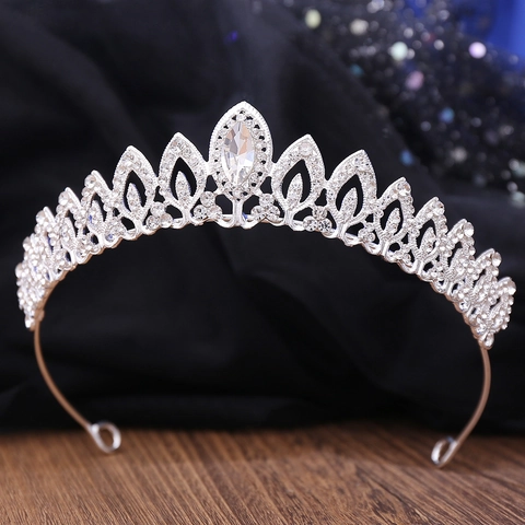 Barock Vintage Legierung Strass Braut Tiara Krone Elegante Hochzeit Haarschmuck Für Damen Festzug Party Kopfschmuck