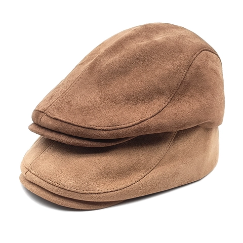 Berretto Piatto In Camoscio Vintage Stile Britannico Retrò Cappello Ivy Per Donne Autunno Inverno Casual Antivento Versatile