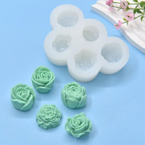 Stampo In Silicone Fiore Di Rosa Flessibile Teglia Per Creazione Candele DIY Gesso Cubetti Di Ghiaccio Fondant Decorazione Torte San Valentino